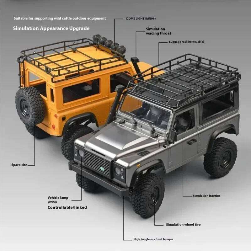 New MN99s MN98 1:12 MN Model RTR Version 2.4G 4WD Rock Crawler Defender Remote Control Car 1/12 RC Truck Cars Boy Toys C260305