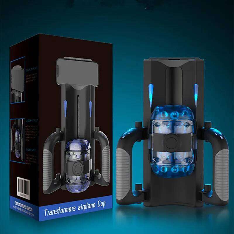 Telescopic Penis Cup Male Smart Masturbator Dual Handles Control High Speed Adjustable Overlength Thrusting Stimulation Sex Toys W260305