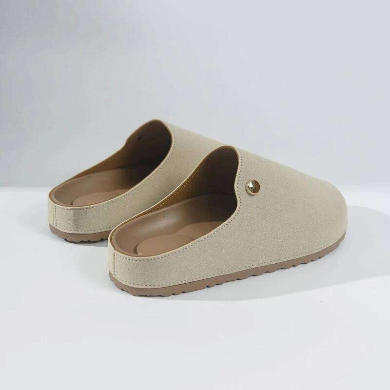 Women Flat Bottom Sports Casual Style Slip-On Sandals Comfortable Versatile Half Slippers Winter Cotton Shoes