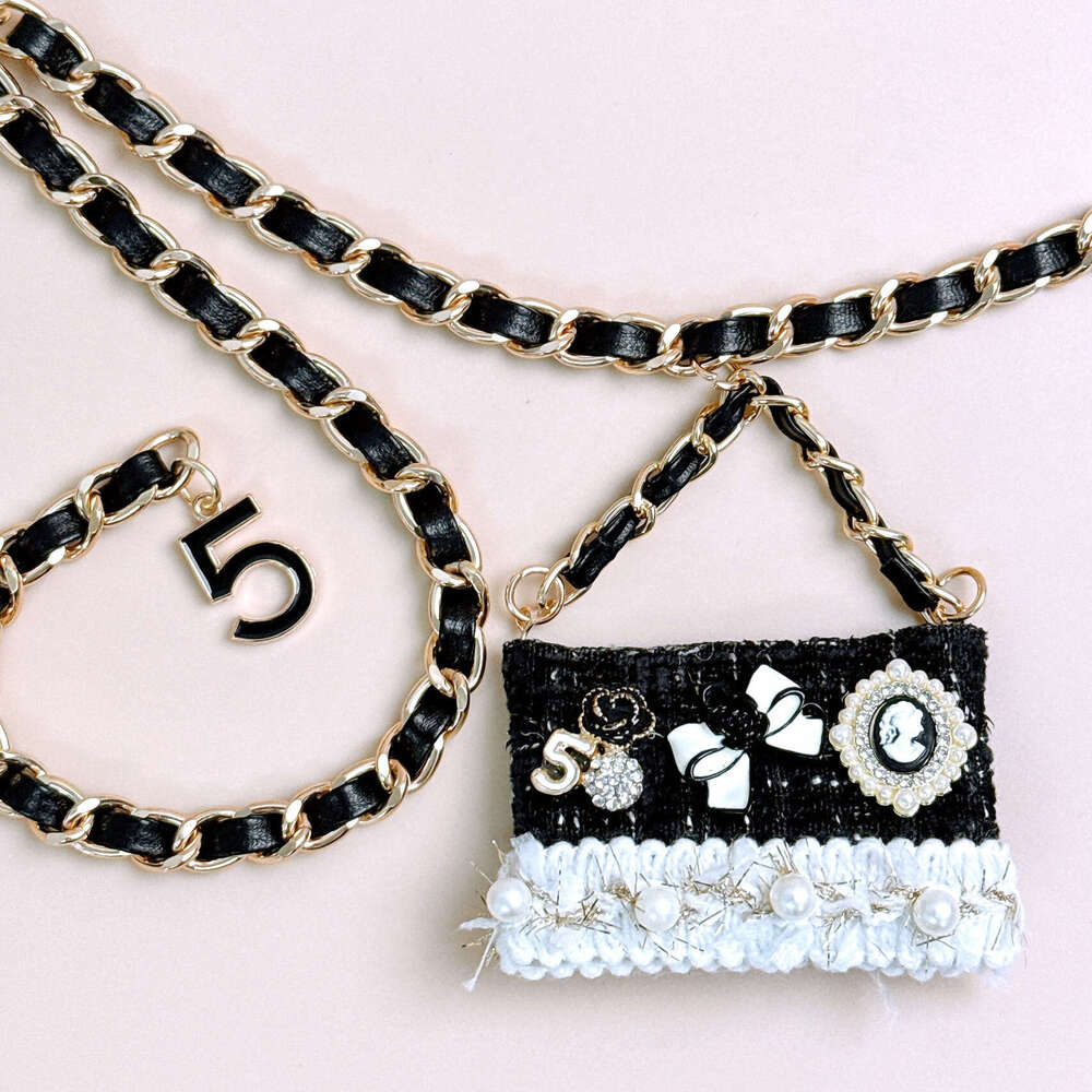 Elegant fashionable camellia-decorated small bag chain, cute and sweet clothing accessory for women, ins-style waist chain