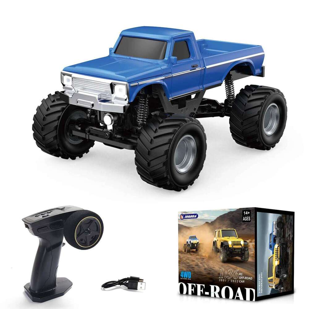 JIABAILE 1/36 Crawler 4WD Mini Radio Off-road Vehicles Light System RC Car Remote Control RTR Hobby Model Gift C260305