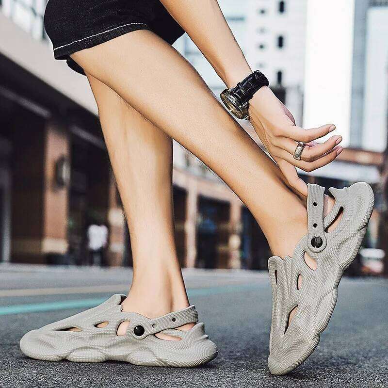 Litfun Men's Holes Summer Fashion Outdoor Beach Sandals Breathable Soft Cloud Flip Flop New Unisex Light House Slippers