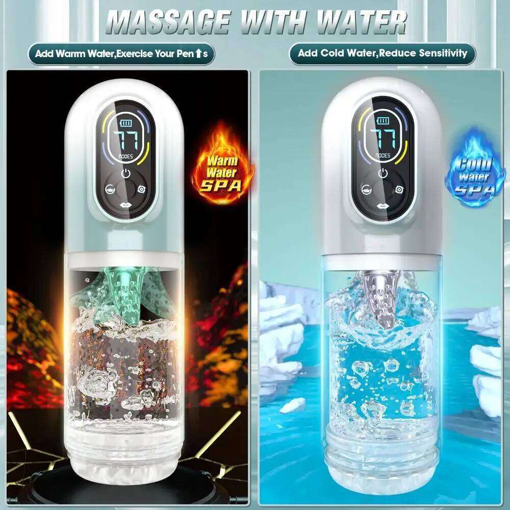 Automatic Masturbator, Male Enlargement Trainer, Rechargeable LED Display Penis Pump,Hands-Free Adult Sex Toy W260305