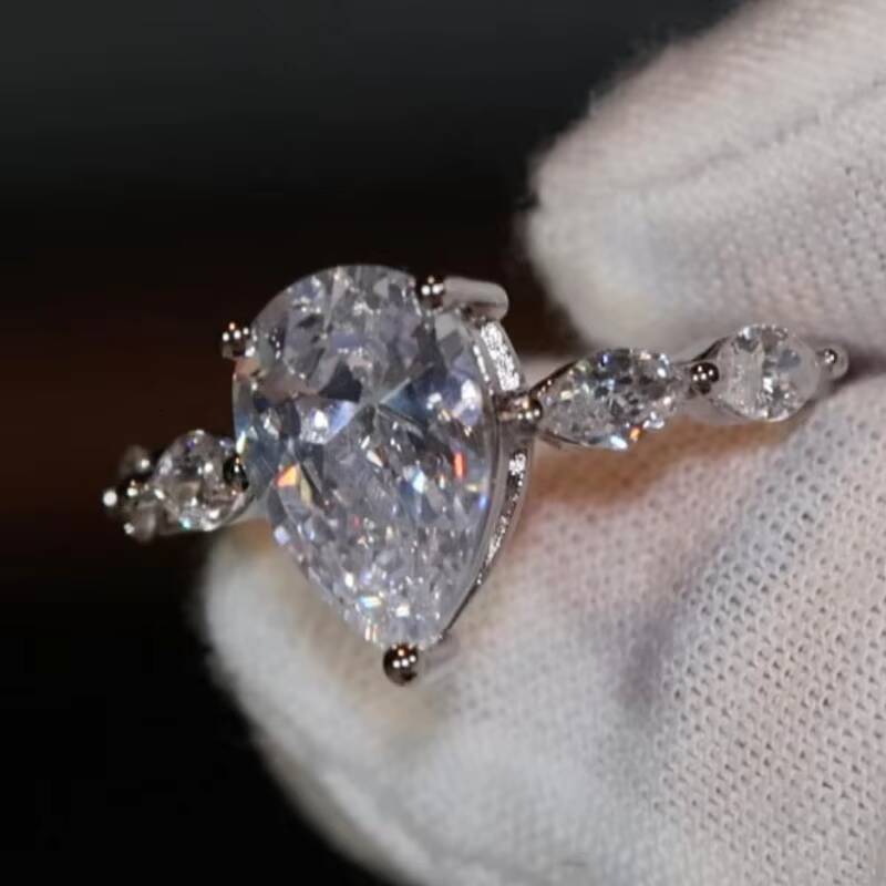 GRA Vvs Moissanite Solid Gold 10K 14K 18K 925 Silver Diamond Engagement Rings-Emerald Radiant Oval Pear Cut for Women Men