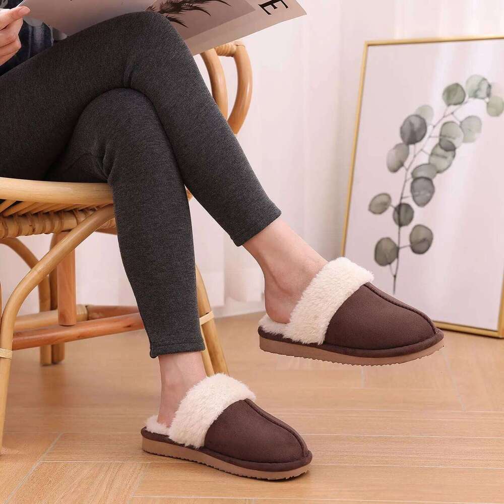 Litfun Winter Fuzzy Women's Memory Foam House Shoes Plush Lining Indoor Slides Outdoor Non-slip Furry Cotton Slippers
