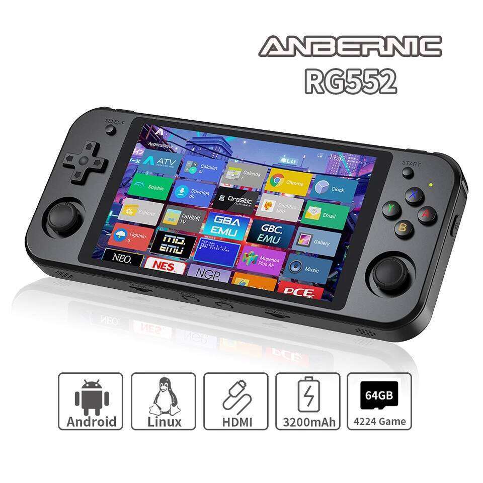 ANBERNIC RG552 Handheld Console 5.36 I Screen Android Linux Dual Systems Retro Video Game Player Built in 4000+ Games 26Y0304