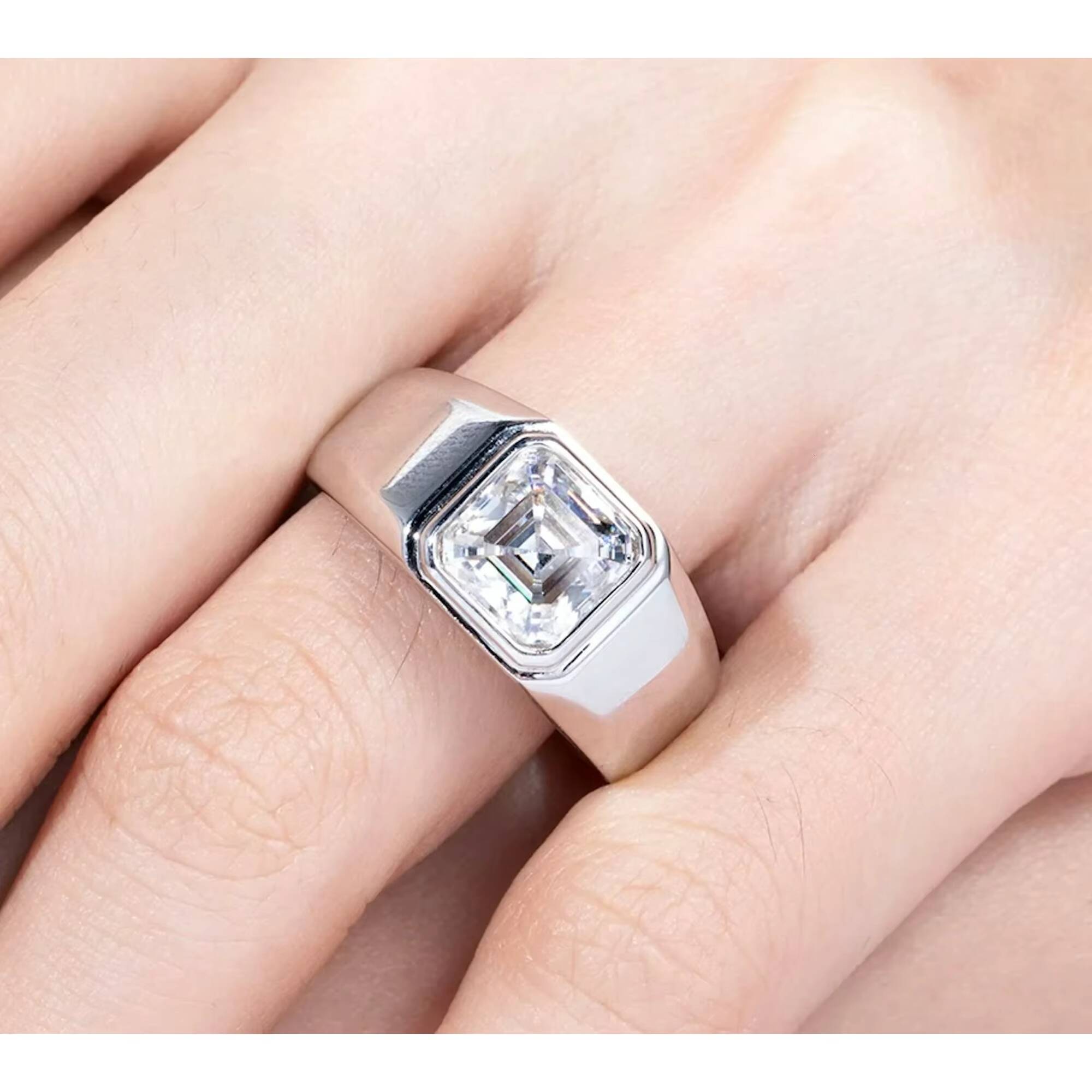 Round Shape Moissanite Men Women Wedding Rings Tungsten Carbide Engagement Jewelry Men Moissanite Ring
