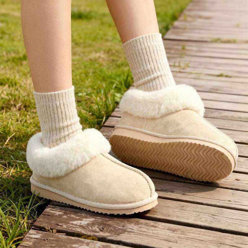 Litfun Winter Fuzzy Slippers For Women Non-slip Home Platform Indoor Slides Fluffy Warm Cozy Outdoor Women's Cotton Shoes