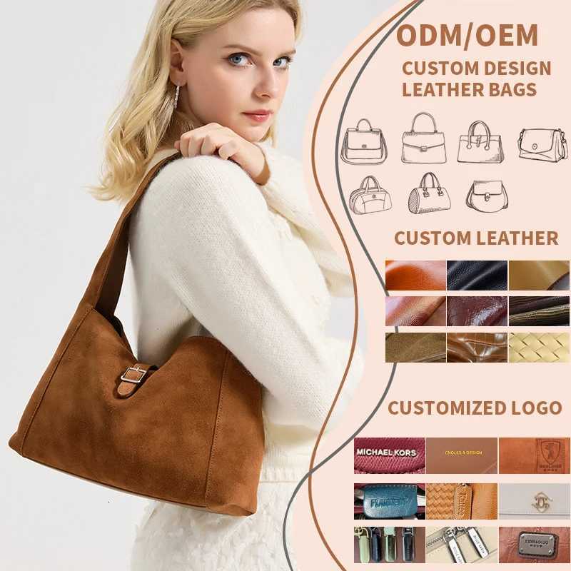 New Winter Womens Natural Suede Leather Bags Female Soft Cowhide Durable Crossbody Shoulder Bag Ladies Fashion Commute Handbags H260306