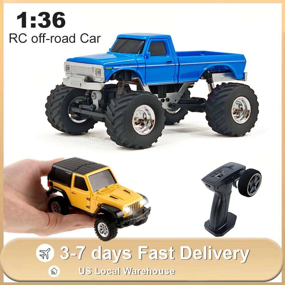 1/36 RC Crawler Car 2.4G 4WD Off-road Climbing Electric Remote Contorl Vehicle RTR Model with LED Lights Toys for Children C260305