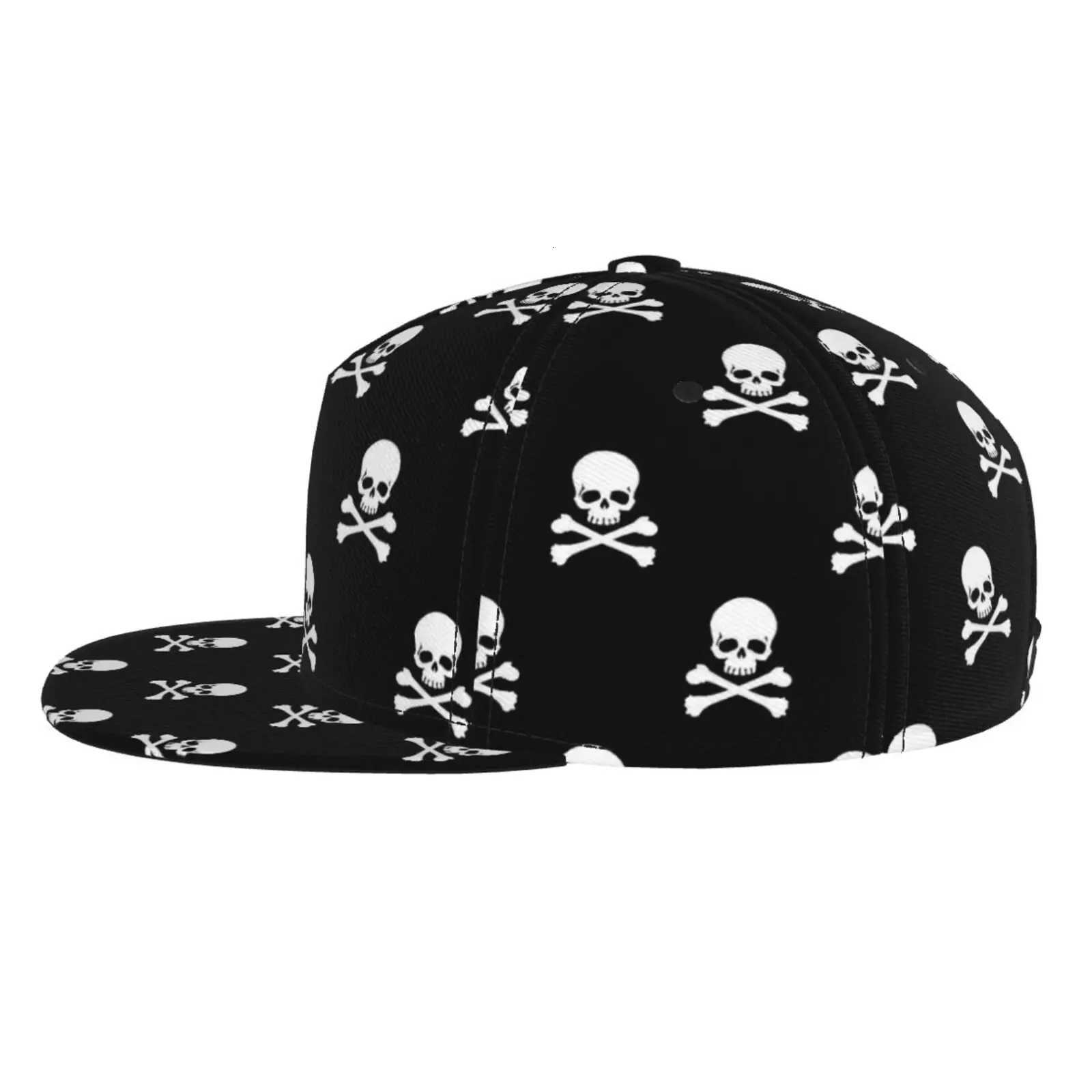 Skeleton Print Flat Brimmed Hat Street Skateboarding Hip-hop Hat Outdoor Casual Sun Shading Baseball Hat Universal S260306