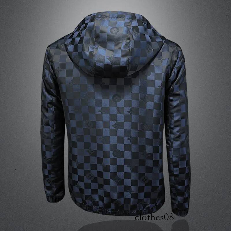 Trendy Plaid Hooded Jaet Men's 2026 New Spring Autumn Casual Haome High-End Feel Outerwear Polyester Long Sve Zipper