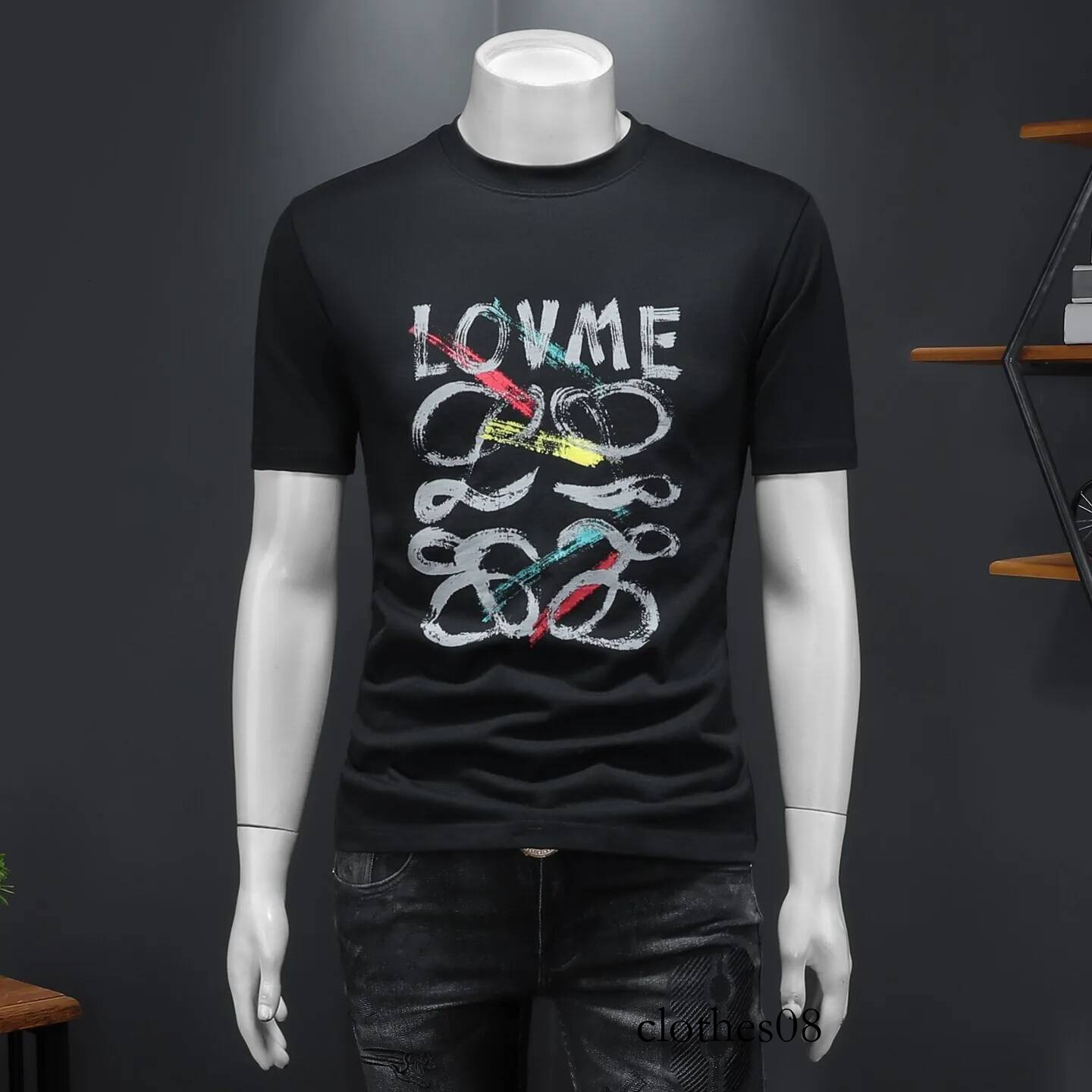 Men T shirt Faionable round Ne Wide Fit ort T-irt High End f Sve Polyester Cotton Blend Summer Top