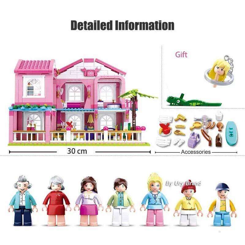 Sluban Friends City House Princess Castle Sets for Girls Apartment Garden Casa Villa Building Blocks Figures Toys Kids DIY Gifts Z260305