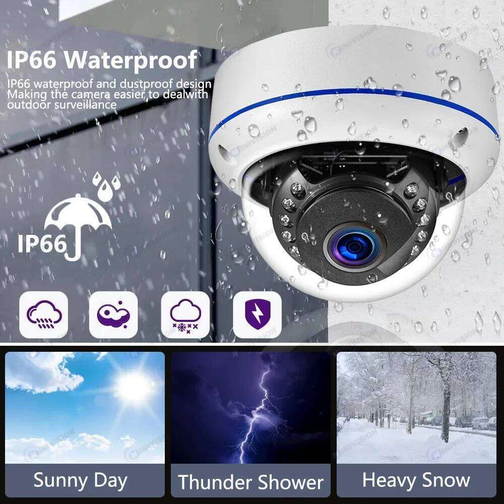 Tuya Smartlife 6MP Explosion-Proof POE Dome Outdoor Metal Shell IP Security Camera With Audio Record, Motion Detection 26W0306