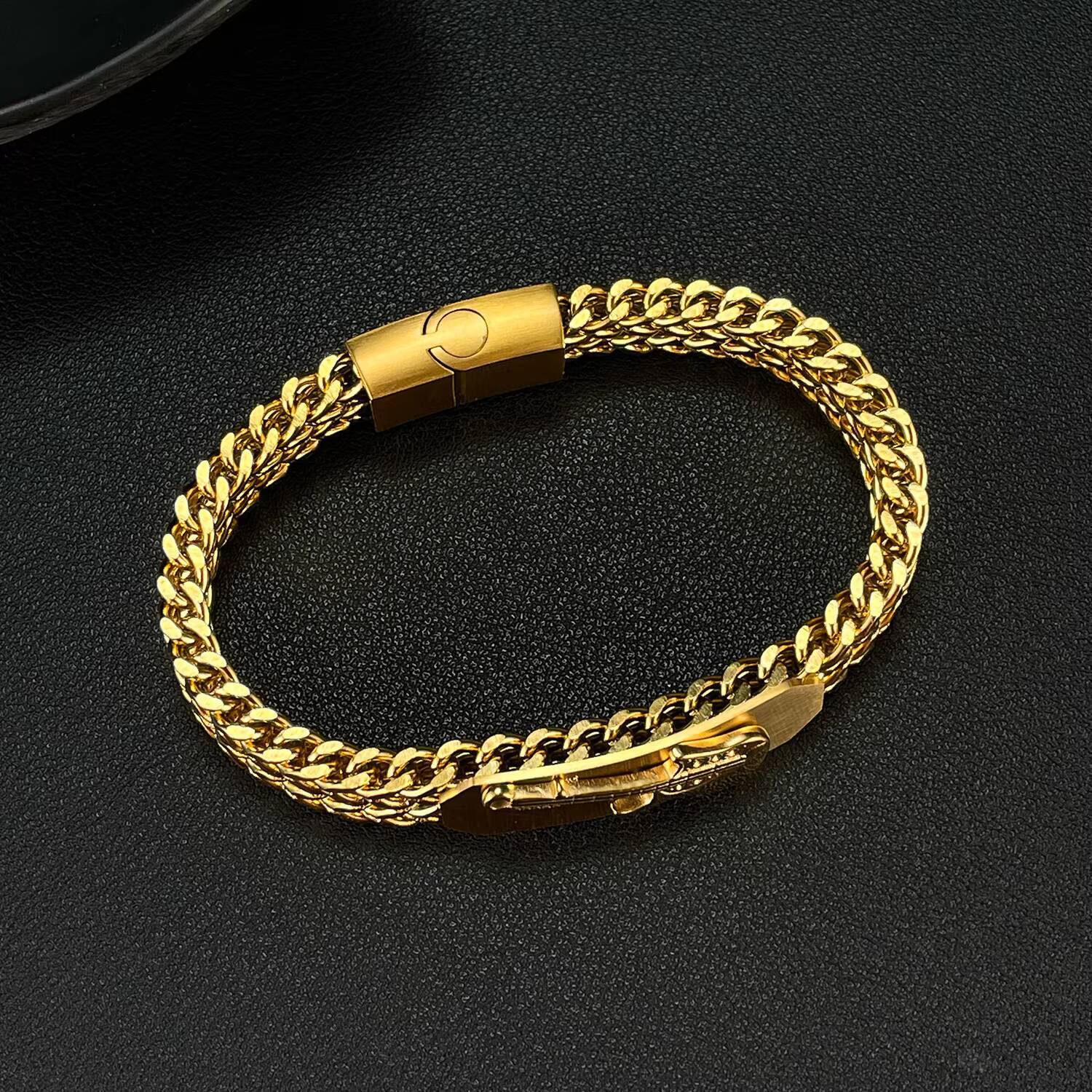New Style Mens Guitar Chain Bracelet Stainless Steel Magnetic Clasp Chunky Miami Curb Cuban Link Chain Bracelets Jewelry