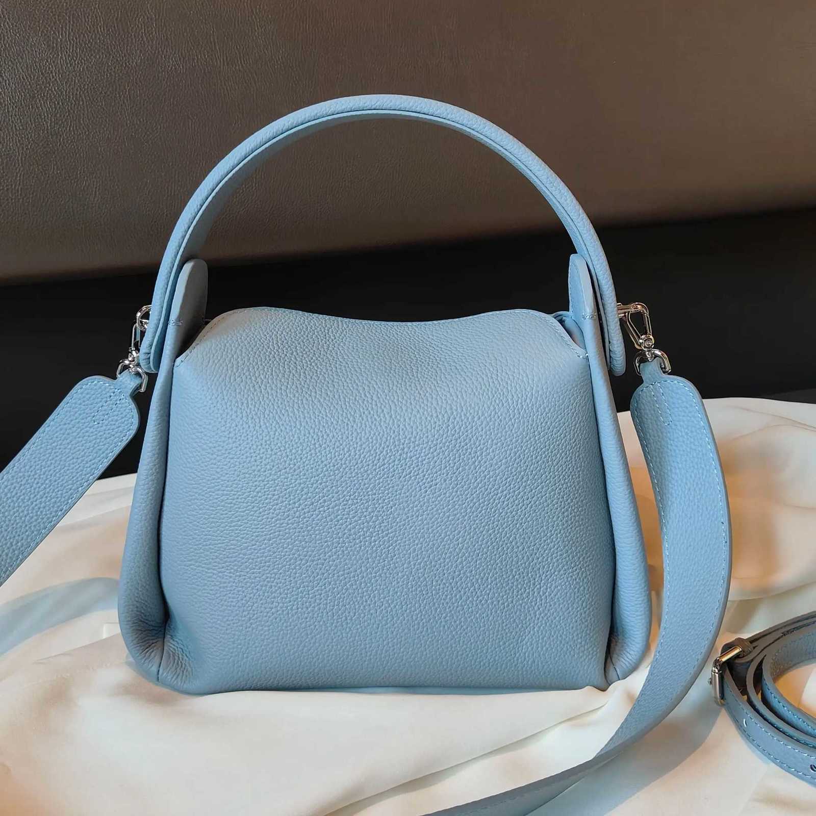 Genuine Leather Womens Desiger Bag Unique Cigarette Box Design Cowhide Ladies Shoulder Crossbody Bags Female Handbag New H260306