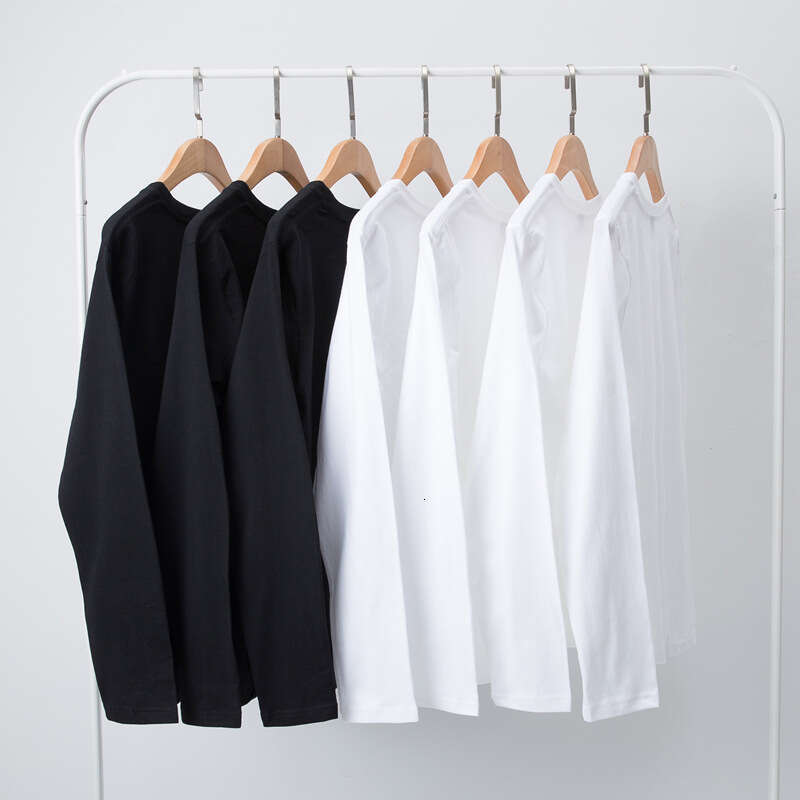 Exported to Japan 220g Heavyweight Pure Cotton Long Sleeve T-Shirt Loose Fit Unisex Solid Color Base Shirt Trendy Casual Sweatshirt