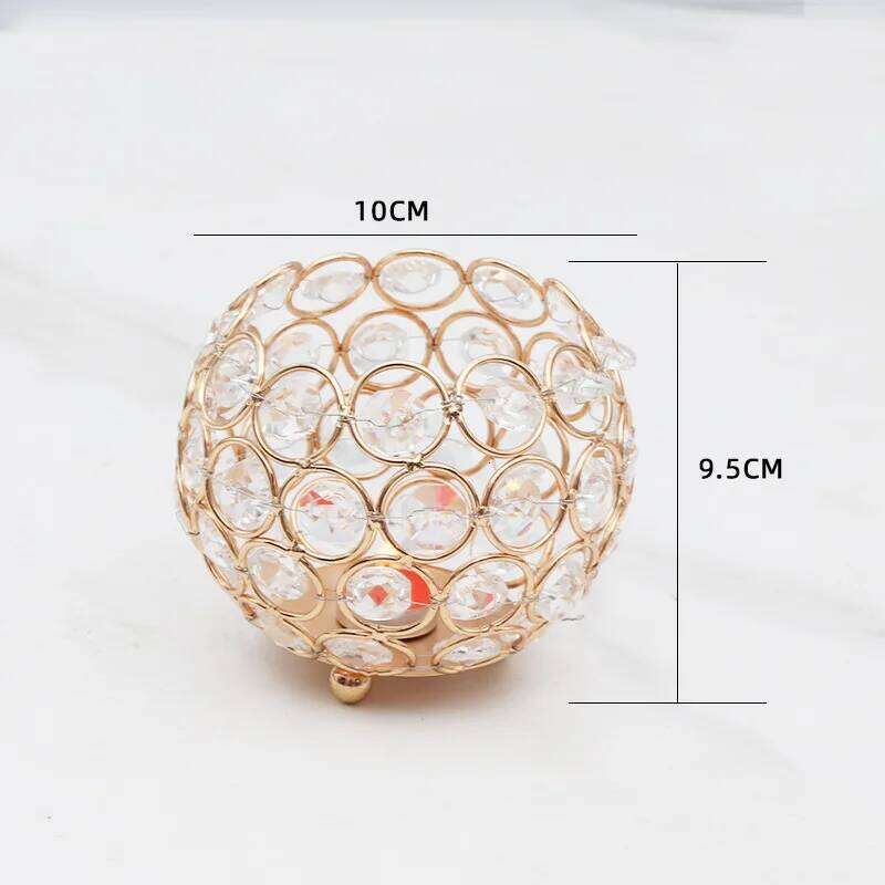 Octagonal Bead Ball Party Wedding Cup Creative Retro Hollow Glass Atmosphere Effect Candle Holder Crystal XJ260305