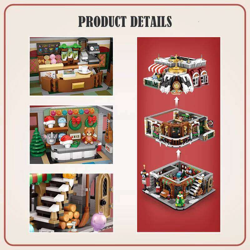 2506Pcs City Street View Mini Architecture Christmas Cafe House Building Blocks Friends Shop Figures Bricks Toys For Kids Gifts Z260306