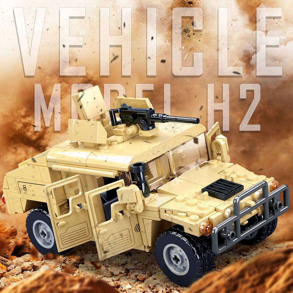 265PCS WW2 Military SWAT H2 Assault Vehicle Building Blocks Army Soldier Armor Car Model Bricks DIY Toys Gifts For Kids Boys Z260305