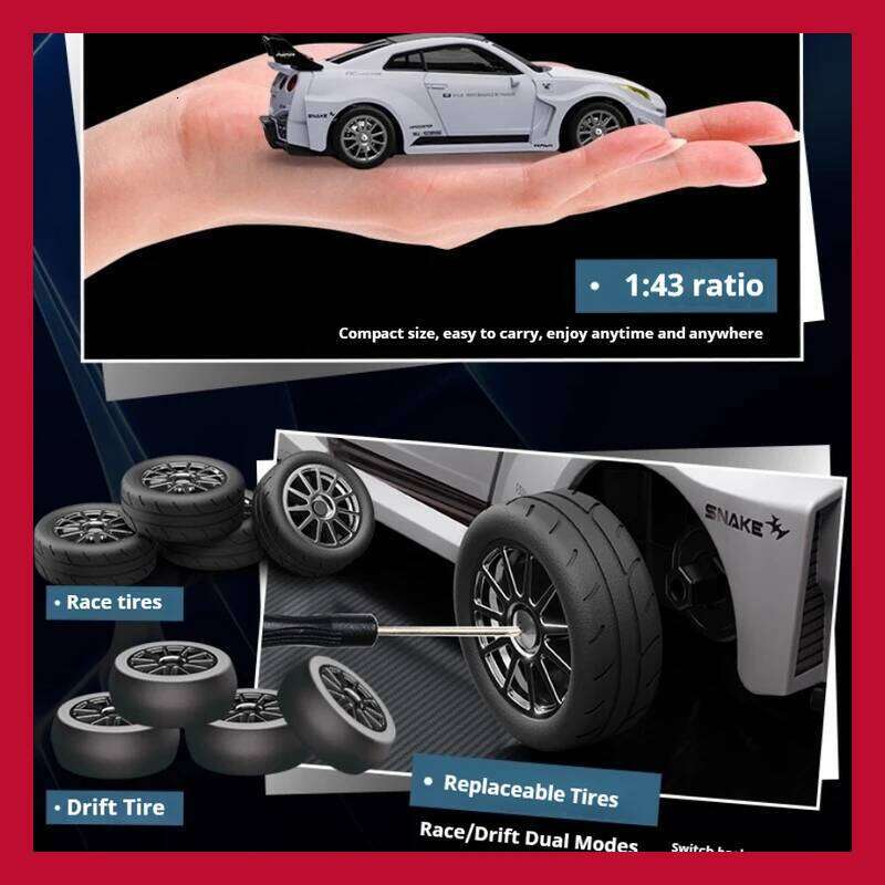 New 1:43 Scale Remote-Controlled Toy Car RC Four-Wheel Drive Drift Alloy Vehicle with Built-In Gyroscope Ideal Holiday Gift C260305