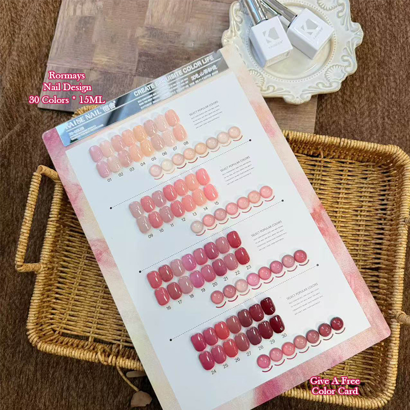 KAISE 30 Colors Nude Gel Nail Polish Set, Soak Off UV LED Sheer Translucent Jelly Gel Kit for Salon Home DIY Nail Art Manicure