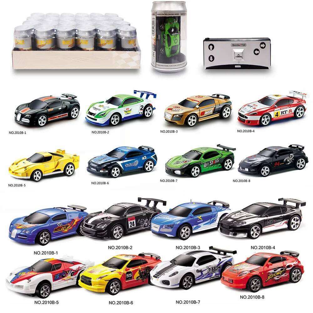 Multicolor Coke Can Mini Speed Sport RC Radio Remote Control Vehicle Micro Racing Car Toy Gift For Child-random indoor racer C260305