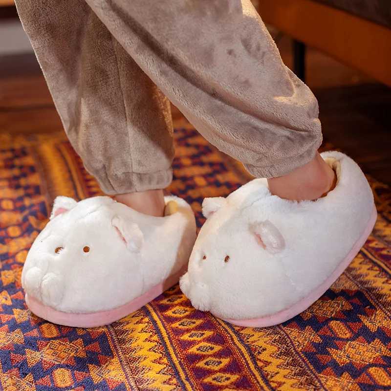 Cute Japanese Anime Plush Home Slippers Penguin Dinosaur Cat Bear Chicken Animal Home Slippers Winter Home Warm Slippers S260305