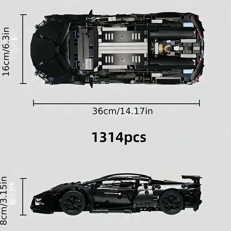 Technical Racing Sport Car Model Building Blocks technic adults 1:14 DIY Supercar Brick Puzzle Toys Kid Adult Gift1280+granule Z260306