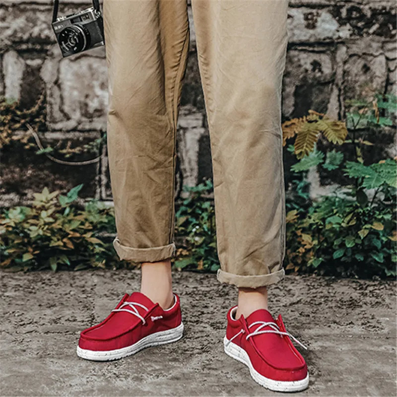Plus Size 40-48 Mens Casual Shoes Flat Outdoor Mens Sneakers Lightweight Boat Shoes Driving Loafers Breathable Men Canvas Shoes 260305