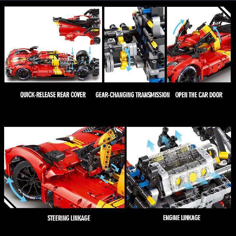 moc Famous Racing Car Assembly Creative Building Blocks Toy Technical Model, Decoration, Birthday Gift for Children 3350pcs Z260306