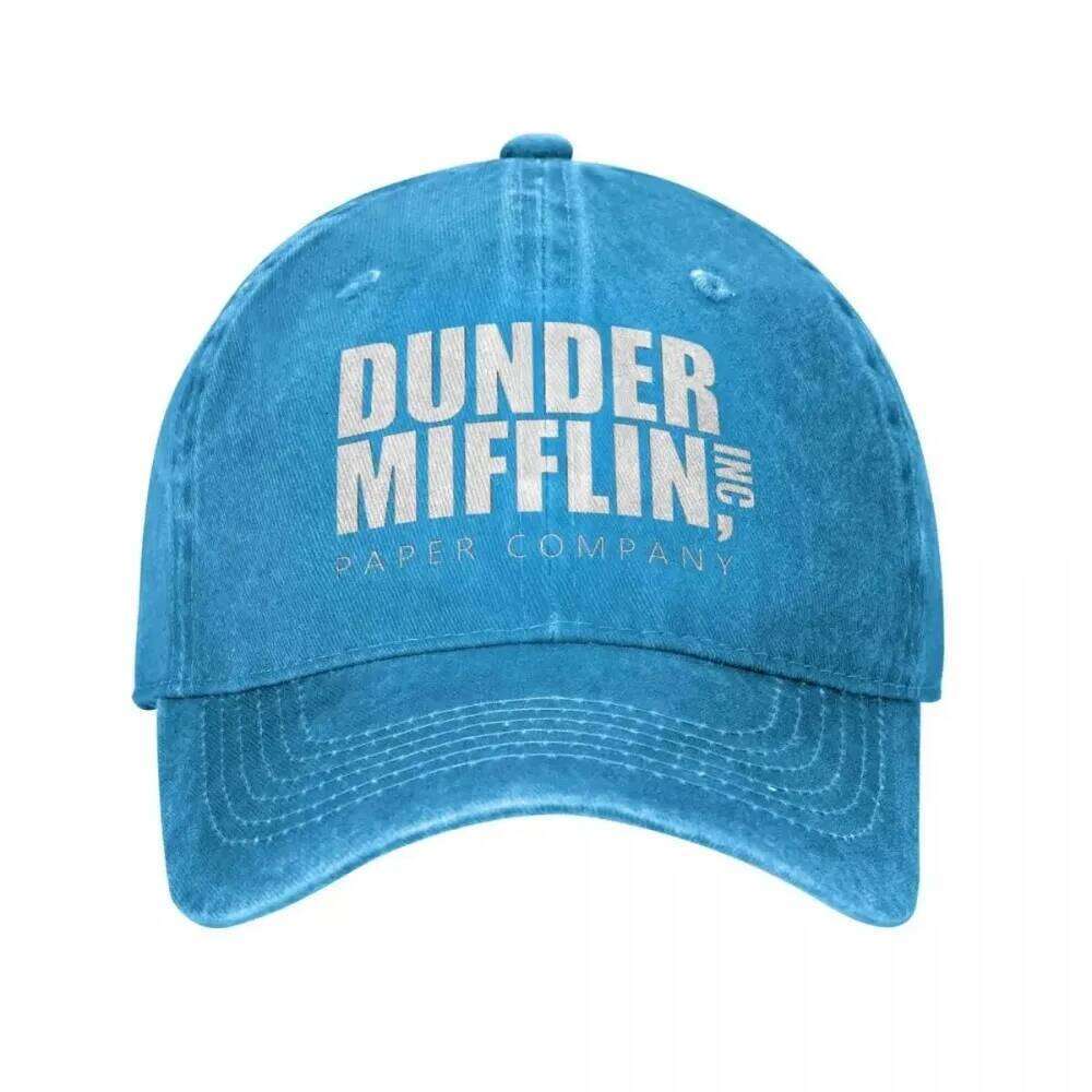 Classic Dunder Mifflin Logo Baseball Caps Men Women Distressed Denim Washed Sun The Office Travel Adjustable Hats Cap Y260304