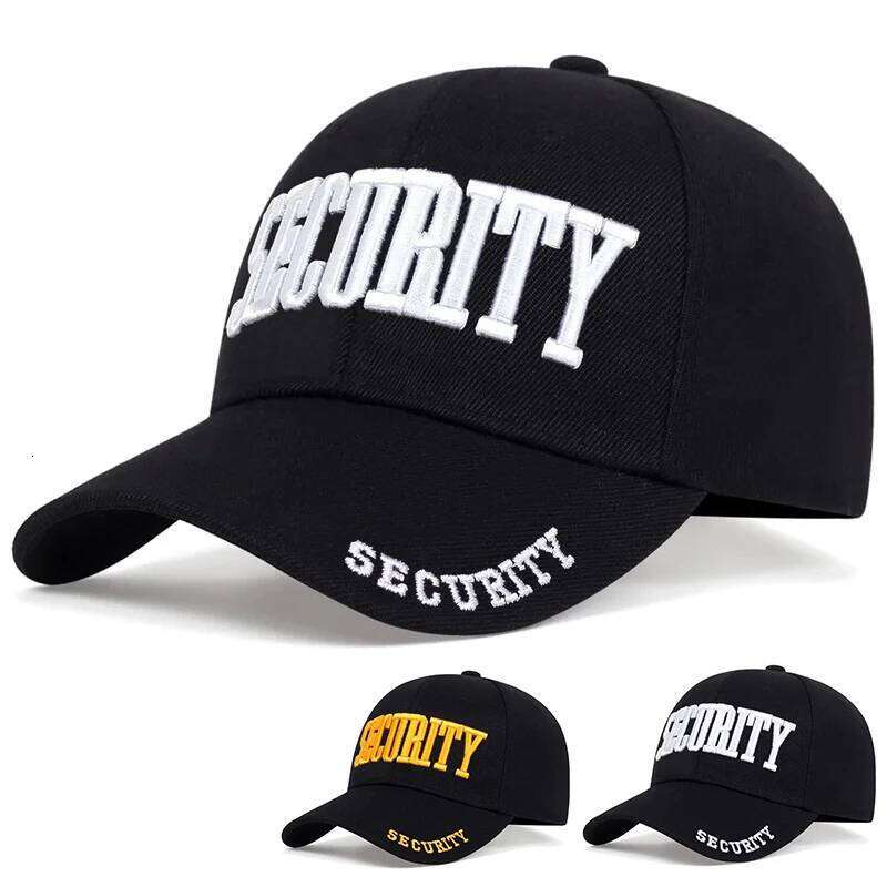 Unisex SECURITY Embroidery Baseball Caps Spring and Autumn Outdoor Adjustable Casual Hats Sunscreen Hat Y260304