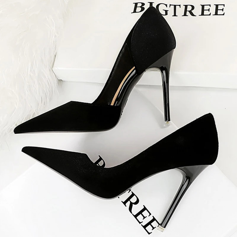 BIGTREE Shoes Purple Women Pumps Suede High Heels Sexy Party Shoes Stilettos Lady Heels Pumps Shoes Large Size 43 260306