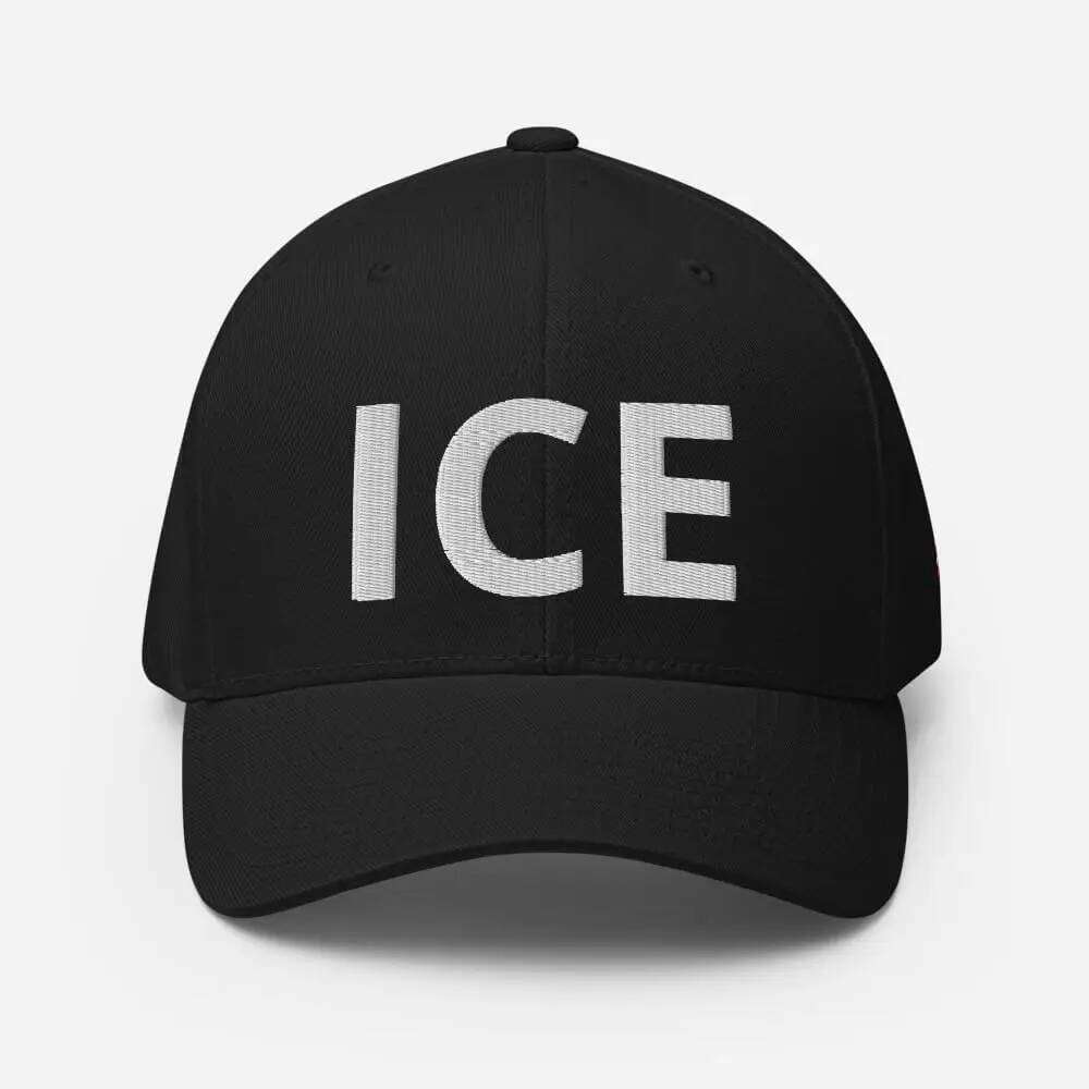 ICE Embroidered Structured Flex Fit Baseball Cap US Immigration Customs Border Hat Y260304