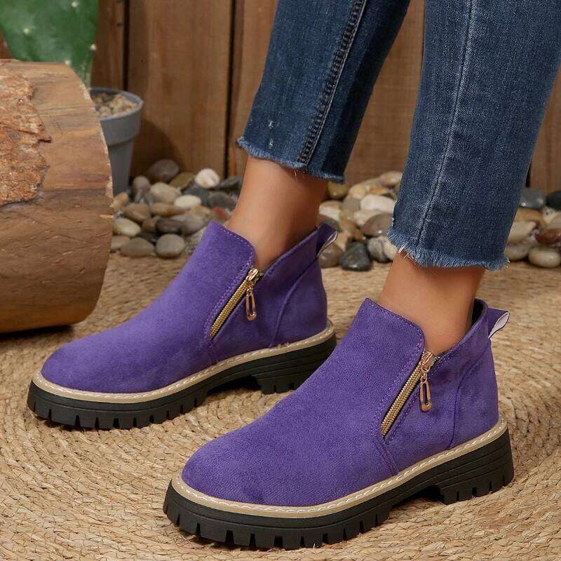 2026 new hot selling simple fashionable short plus size thick soled comfortable and non slip women's boots