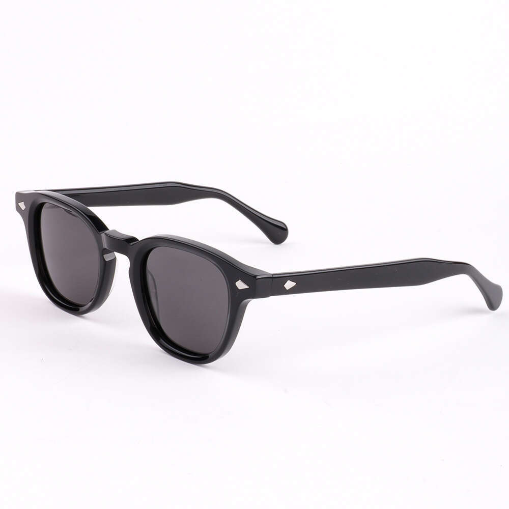 New Fashionable Cross-Border European And American Polarized For Men, Retro Acetate Sunglasses, UV Protection Round Frame Sunglasses High-Quality