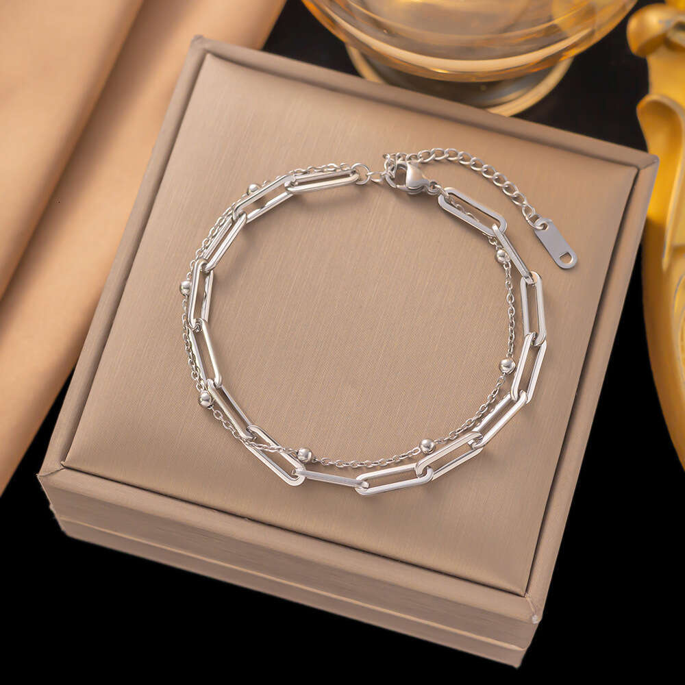 Premium Bracelet 2-piece Jewelry Set, Cross-border Stainless Steel Bracelet, Fashionable, Exaggerated, Unique, Trendy, Light Luxury Hand Accessory
