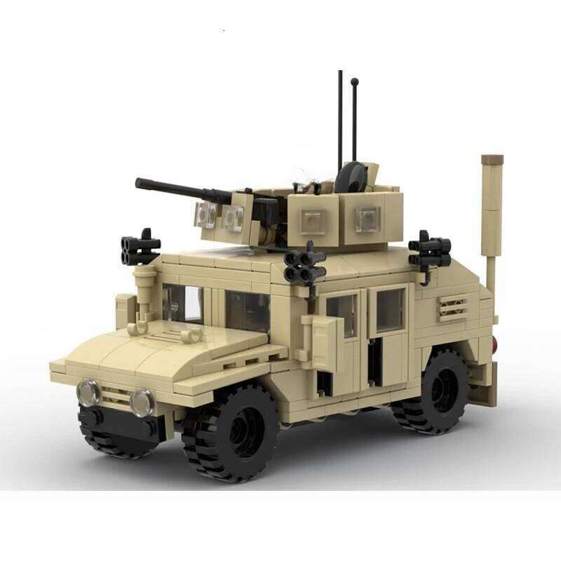 MOC Building Blocks US Military M1114 Hummer Model M1025 Off road Armored Vehicle M998 Children's Assembly Brick Toy for Boys Z260306