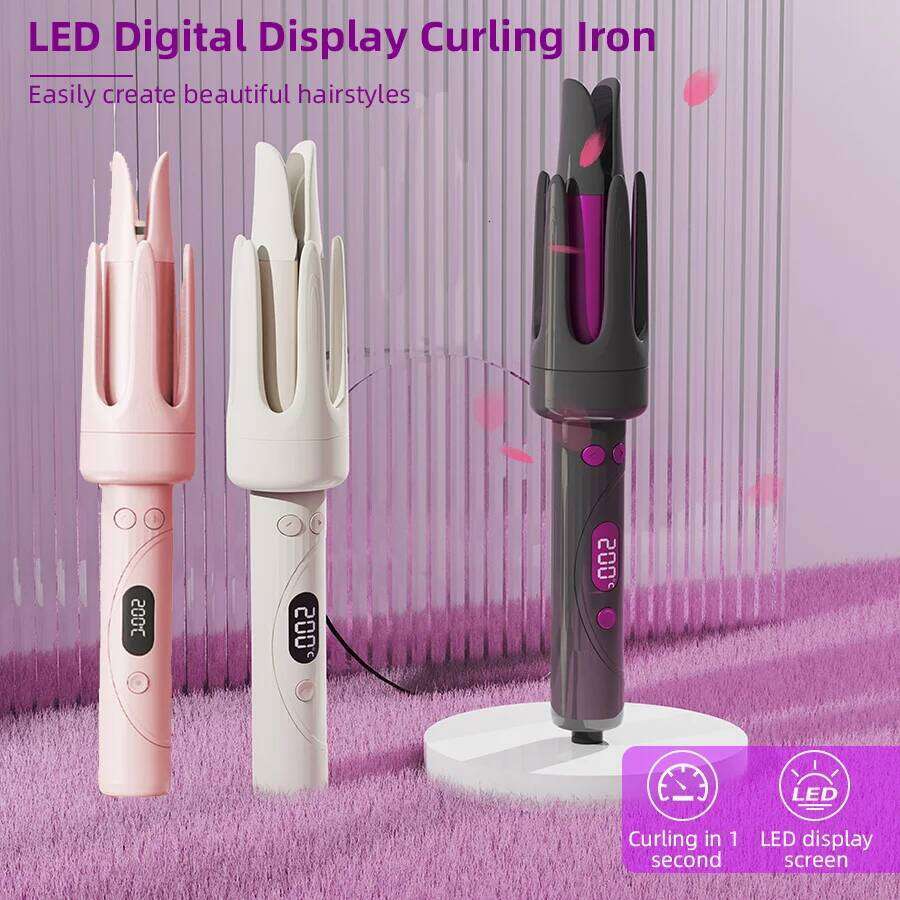 Automatic Curling Iron Wand Voluminous Waves 32mm, Digital Display Tourmaline Ceramic Hair Curler with 4 Heat Settings Frizz-Fre 26Y0306