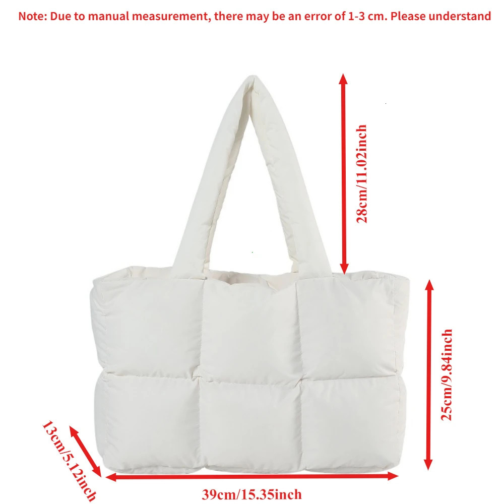 Women Tote Handbags Quilted Plaid Bag Retro Trendy Checkered Waterproof Shoulder Solid Color Winter Soft Large Capacity Bags 260228