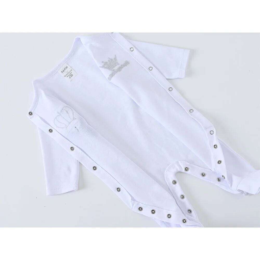 4PCS/lot White Clothes Set Boys Roupa de bebes Girls Plain Baby Clothing Sets Rompers Newborn Cotton 0-9M Z260306
