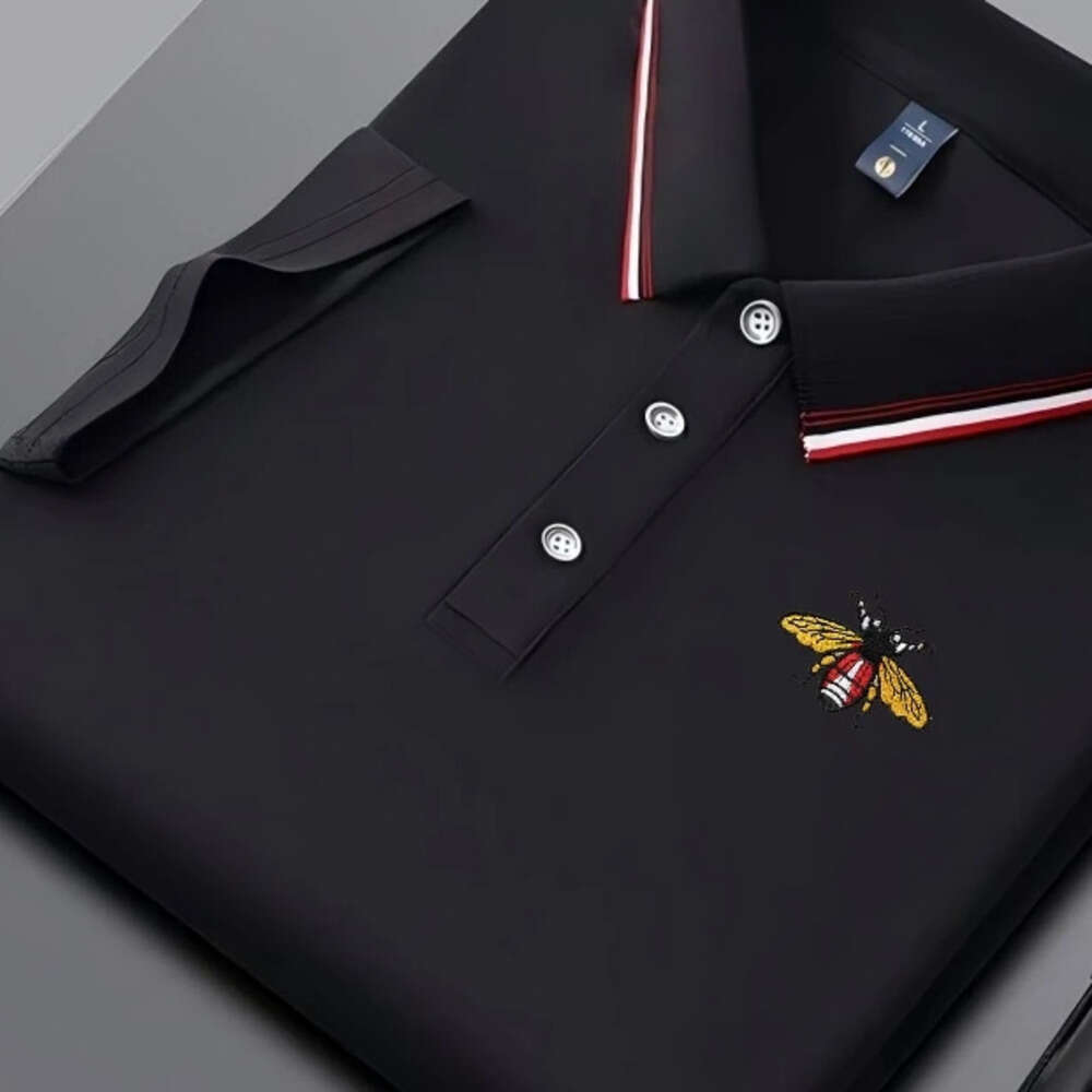 Embroidered New Men's Business Casual Short Sleeved Polo Shirt, Fashionable, Breathable, Comfortable And Versatile Top