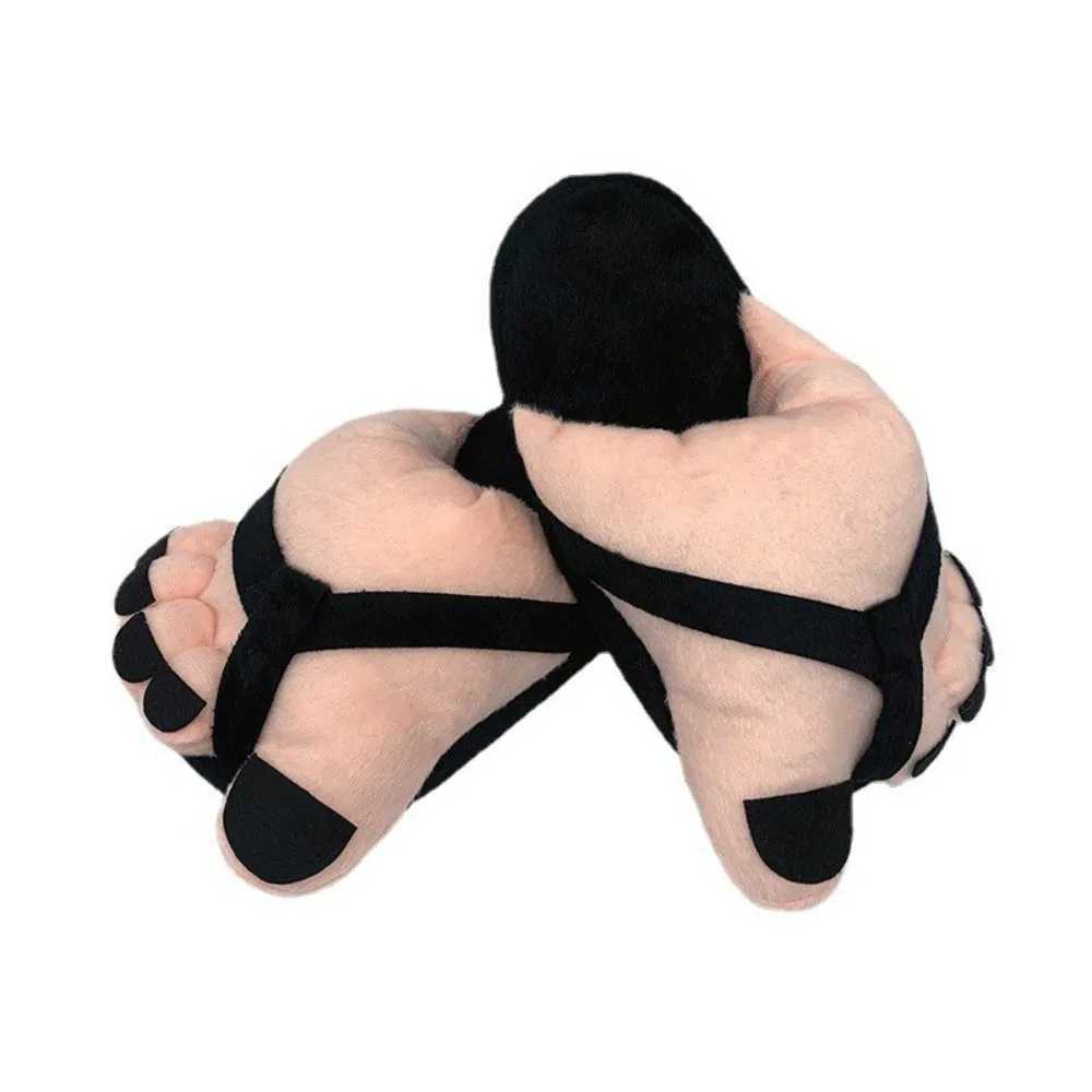 Men Women Winter Slippers Big Feet Creative Couples Funny Slippers House Slides Home Soft Warm Cotton Slider S260305
