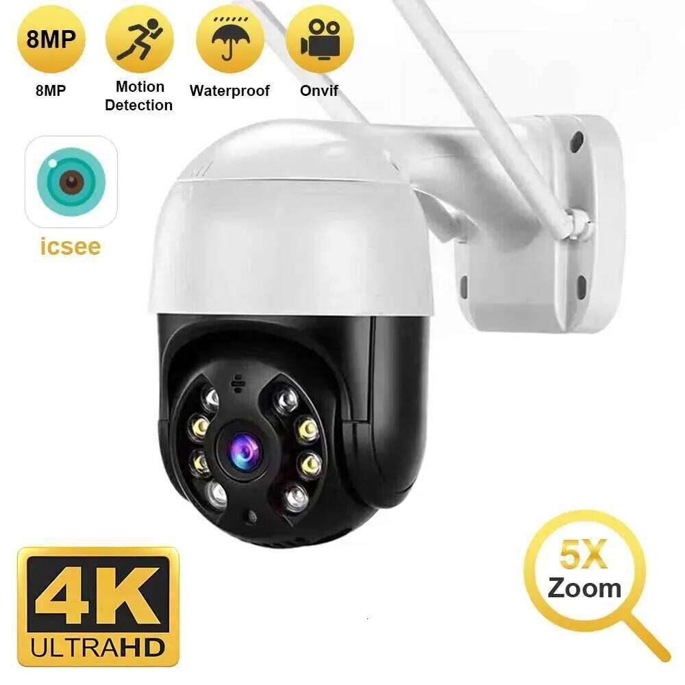 RDV 4K 8MP PTZ Wifi IP Outdoor 4X Digital Zoom AI Human Detect Wireless H.265 P2P Audio 1080P 5MP Security CCTV Camera 26W0306