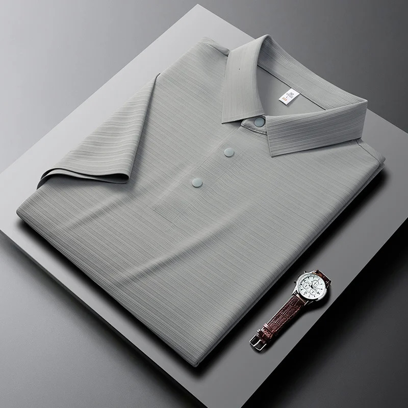 Mens Stretch Cooling Polo Shirt Textured Breathable Fabric in 6 Modern Neutrals All-Day Comfort M-4XL 260304