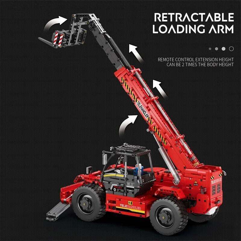 2096PCS Telescopic Forklift Building Blocks City Engineering Vehicle Remote Control Car Model Bricks Kids DIY Toy Birthday Gifts Z260305