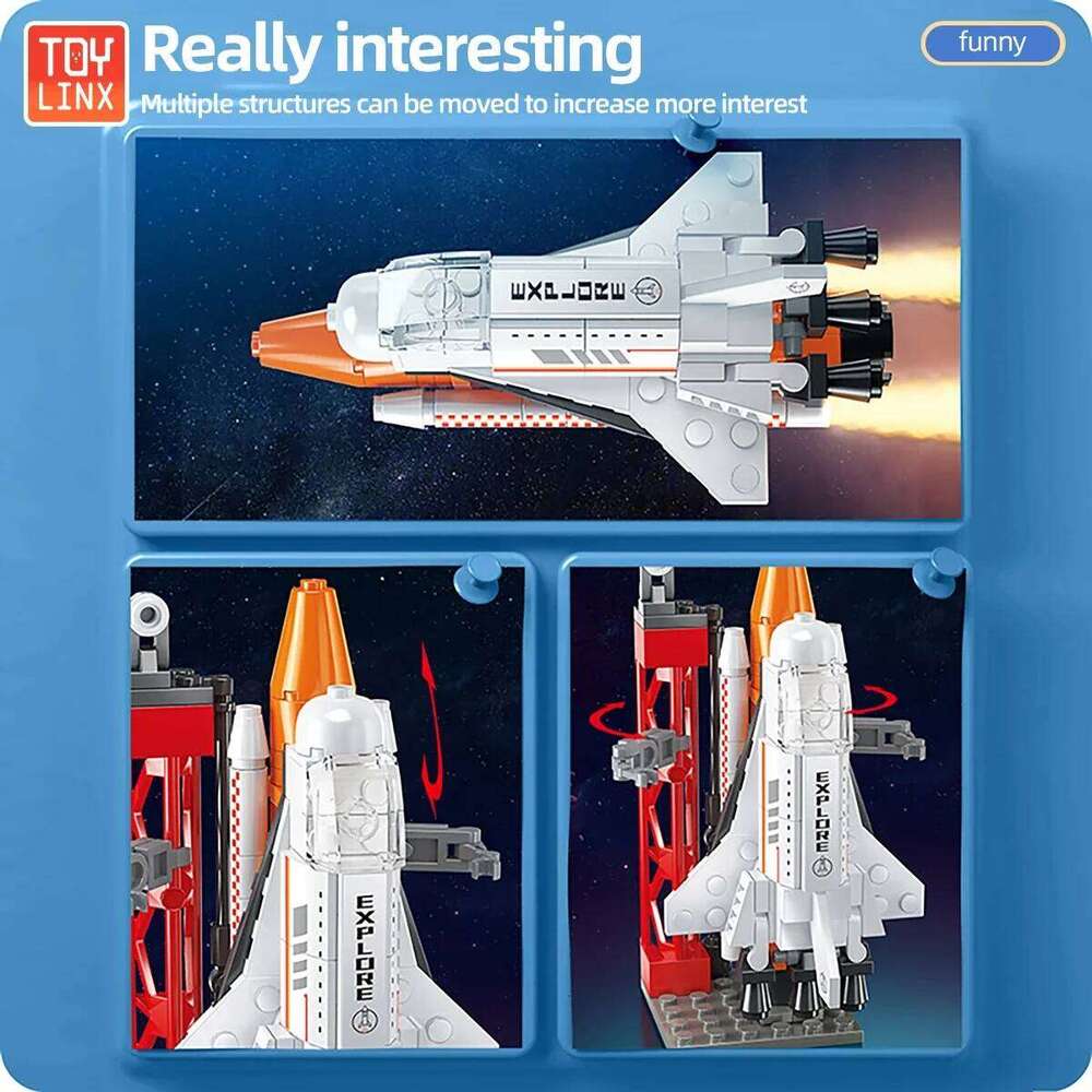 TOYLINX 115PCS Launch Spaceship Shuttle Building Blocks Set Exploration Construction Rocket Toy Bricks Space for Boys Girl Z260305