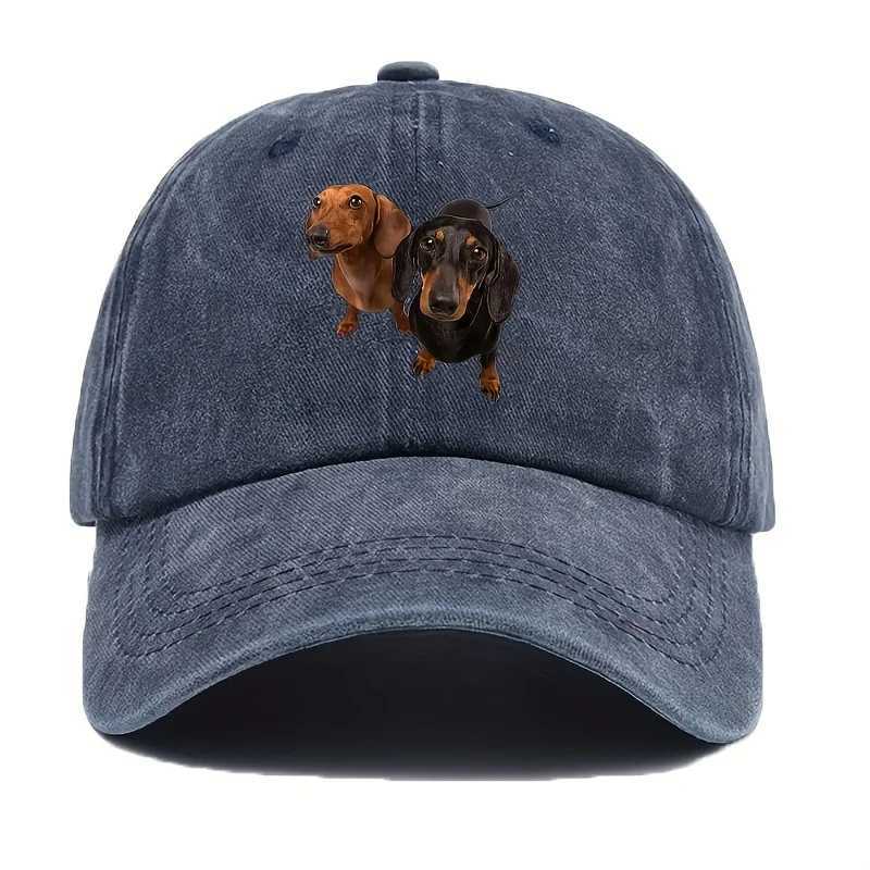 Dachshund Dogs Print Baseball Cap Washed Cotton Adjustable Casual Hat for Dog Lovers S260306